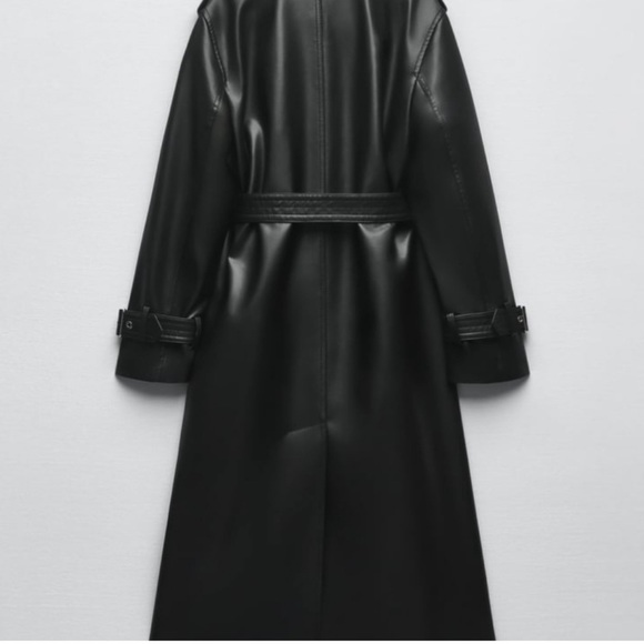 Belted faux leather trench - Picture 4 of 6